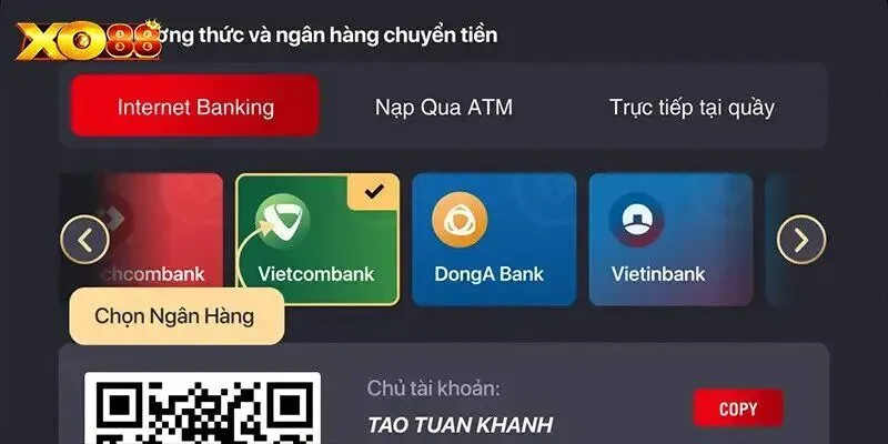 Điều kiện nạp tiền thành công
