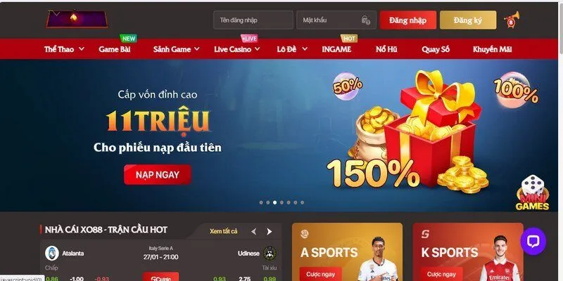 Thưởng nạp lần đầu hấp dẫn